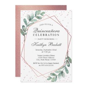 Eucalyptus Rose Gold Quinceañera 15th Birthday