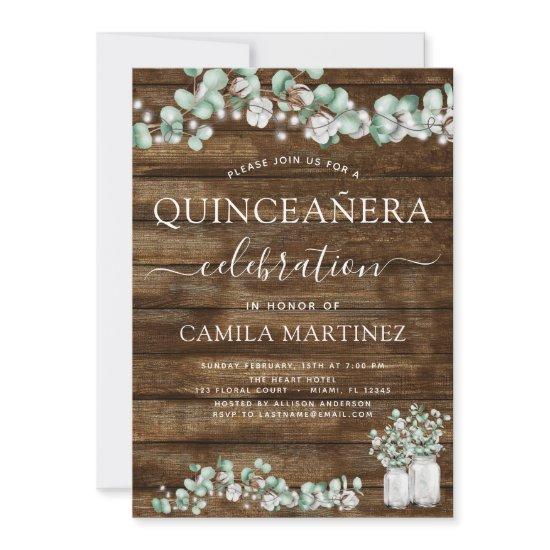 Eucalyptus Rustic Wood Quinceanera Celebration