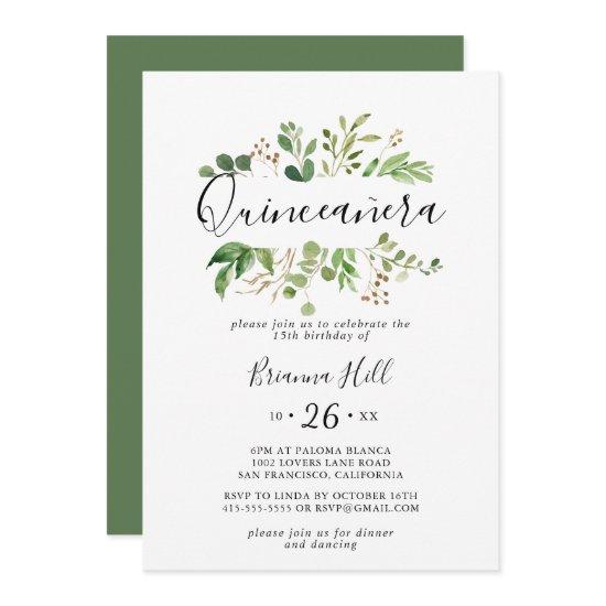Eucalyptus Simple Brown Floral Quinceañera