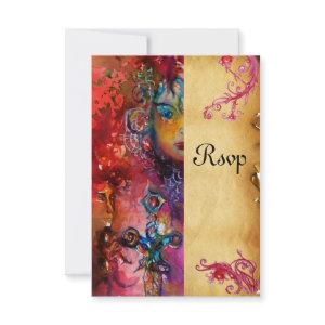 EXCALIBUR , bright red ,blue parchment rsvp
