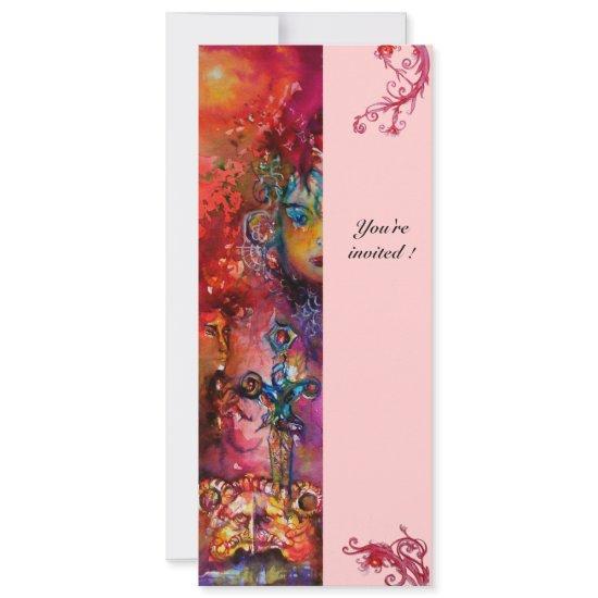 EXCALIBUR , bright red ,pink blue yellow