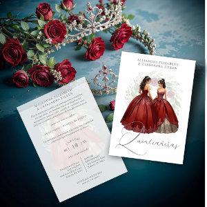 Exquisite Romantic Spanish Quinceañera Dolls Twins