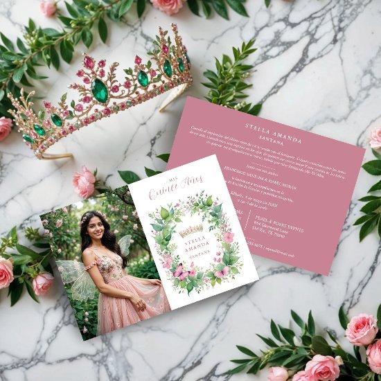 Exquisite Spring Tiara Pink & Green Floral Spanish
