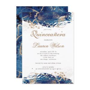 fabulous navy gold waves Quinceanera
