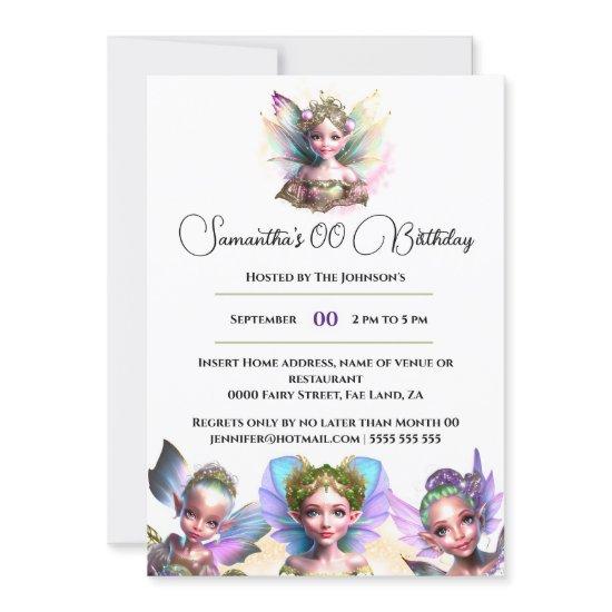 Fairies whimsical magical girls iridescent white