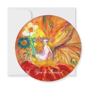 FAIRY OF THE FLOWERS red yellow gold sparkles