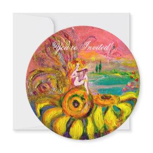 FAIRY OF THE SUNFLOWER yellow orange pink sparkle