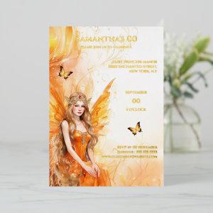 Fairy princess gold orange mythical fairytale foil