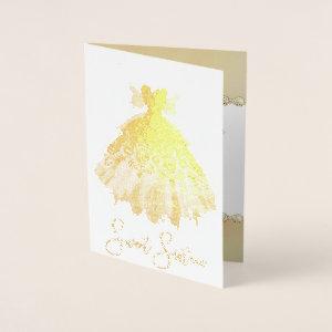 Fairy Wing Gown | Gorgeous Golden Fantasy Birthday Foil Card
