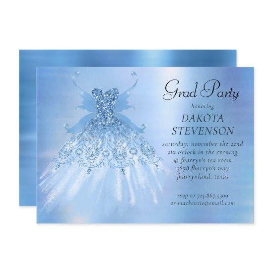 Fairy Wing Ice Gown | Frost Blue Iridescent Sheen
