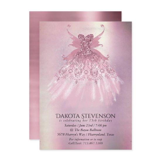 Fairy Wing Mauve Gown | Luxurious Dusty Pink Sheen