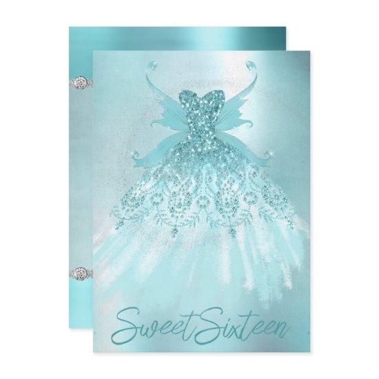 Fairy Wing Mint Gown | Luxe Pearl Green Aqua Sheen