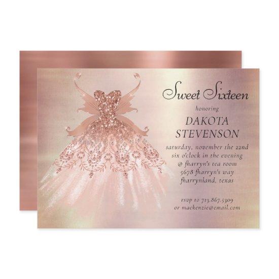Fairy Wing Rose Gold Gown | Terracotta Coral Sheen