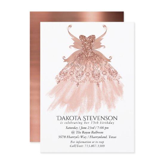 Fairy Wing Rose Gold Gown | Terracotta Coral Sheen