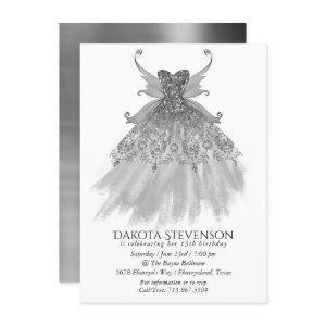 Fairy Wing Silver Gown | Platinum Foil Faux Sheen