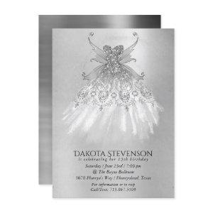 Fairy Wing Silver Gown | Platinum Foil Faux Sheen