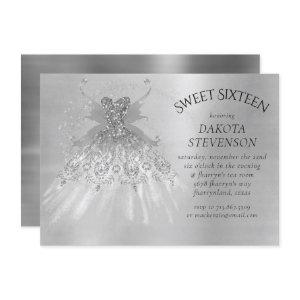 Fairy Wing Silver Gown | Platinum Foil Faux Sheen
