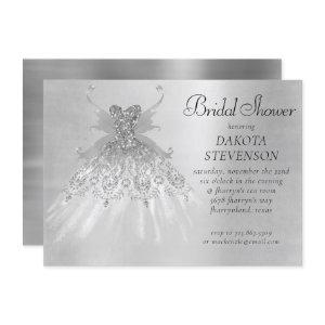 Fairy Wing Silver Gown | Platinum Foil Faux Sheen