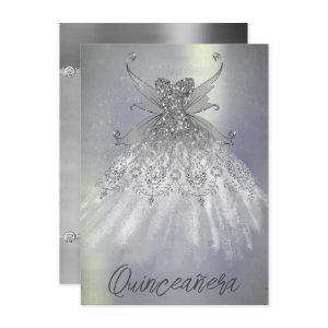 Fairy Wing Silver Gown | Platinum Foil Faux Sheen