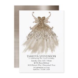 Fairy Wing Taupe Gown | Champagne Elegant Sheen