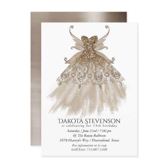 Fairy Wing Taupe Gown | Champagne Elegant Sheen