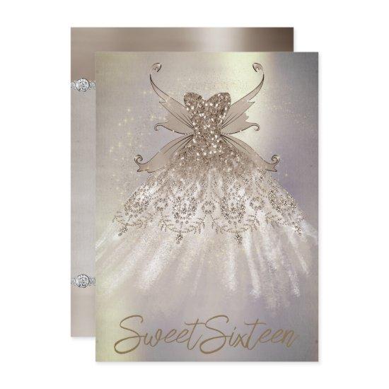 Fairy Wing Taupe Gown | Champagne Elegant Sheen