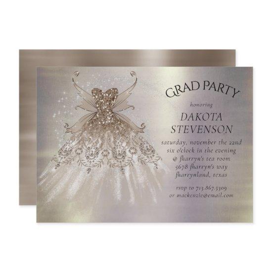 Fairy Wing Taupe Gown | Champagne Elegant Sheen