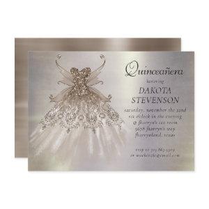 Fairy Wing Taupe Gown | Champagne Elegant Sheen