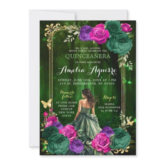 Fairytale Magical Forest Lilac Green Quinceañera