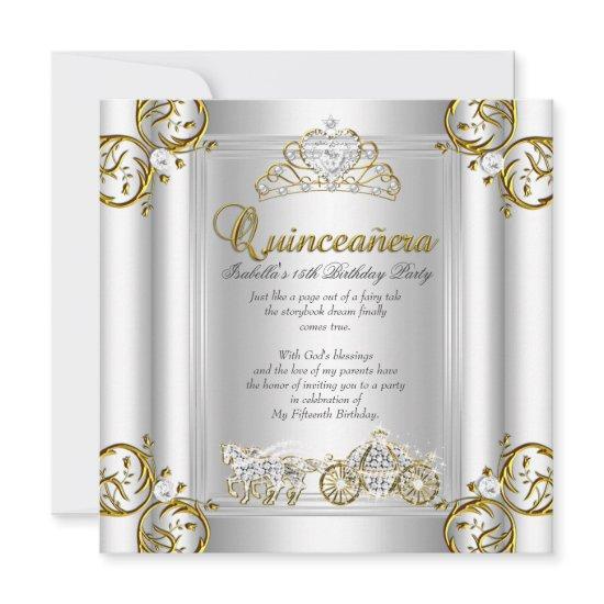 Fairytale Quinceanera 15th Birthday Gold Silver