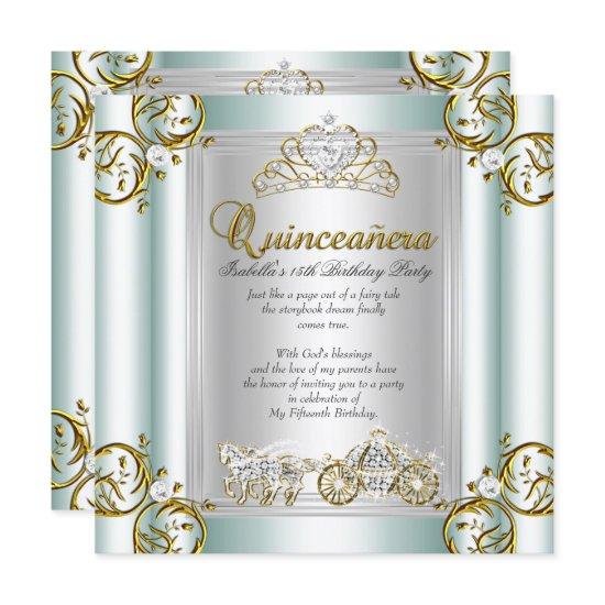 Fairytale Quinceanera 15th Birthday Mint Blue