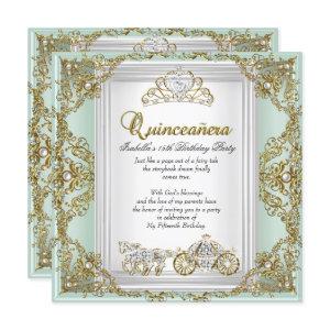 Fairytale Quinceanera 15th Birthday Mint Green