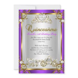 Fairytale Quinceanera 15th Birthday Purple Gold