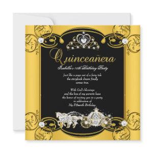 Fairytale Quinceanera 15th Birthday Yellow Black