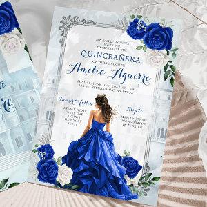 Fairytale Royal Blue Castle Elegant Quinceañera