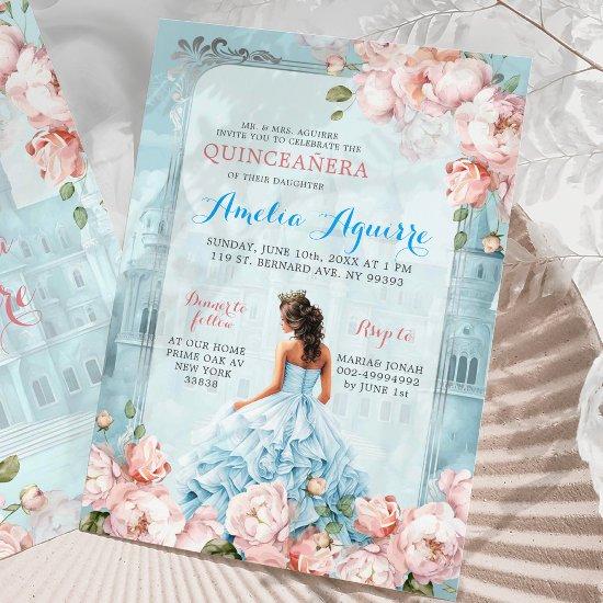 Fairytale Royal Castle Pink Blue Quinceañera