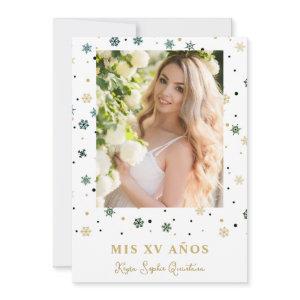 Fake Golden Snowflake Photo Quinceañera Spanish