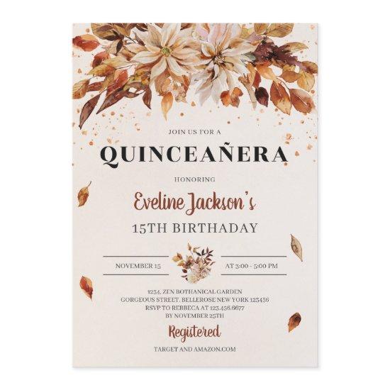 Fall Marigold Orange Flowers Boho Quinceanera