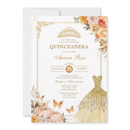 Fall Pumpkin Roses Quinceañera Princess Mis Quince