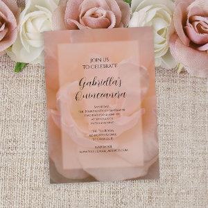 Fancy Blush Pink Rose Quinceanera Party