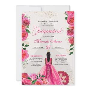 Fancy Charra Pink Gold Roses Country Quinceanera I