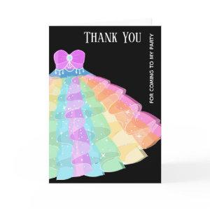 Fancy Glam Gown Dresses Thank You Card