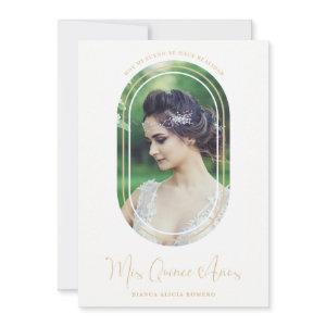 Fancy Minimalist Oval Spanish Photo Quinceañera
