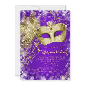 Fancy Purple Gold Glitter Masquerade Party