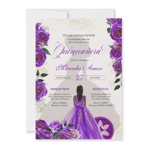 Fancy Purple Roses Western Charro Quinceanera
