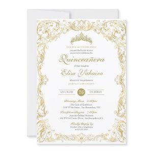 Fancy Regal White Gold Elegant Quinceanera