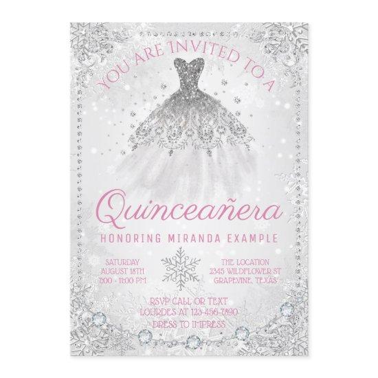 Fancy Winter Wonderland Snowflake Quinceanera