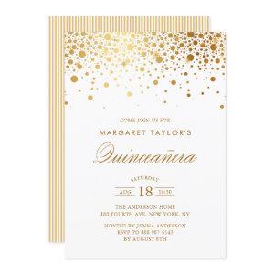 Faux Gold Foil Confetti Dots Quinceañera