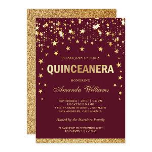 Faux Gold Glitter Stars Confetti Quinceanera