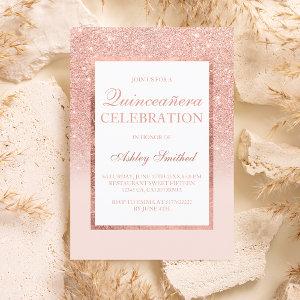 Faux rose gold glitter elegant budget Quinceañera